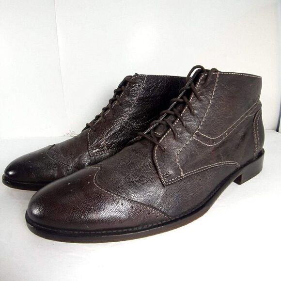 Ben Sherman Men's Size US 13 Brown Leather Ankle Lace up Boots - Picture 1 of 11